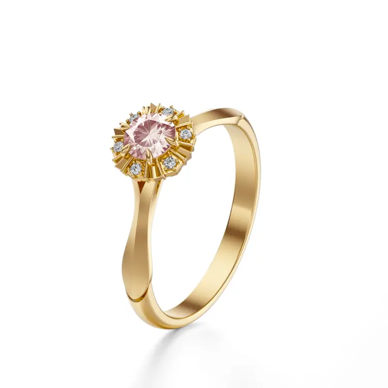 Pierścionek z morganitem i diamentami AJPZ_082 Pierścionek z morganitem i diamentami AJPZ_082